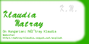 klaudia matray business card